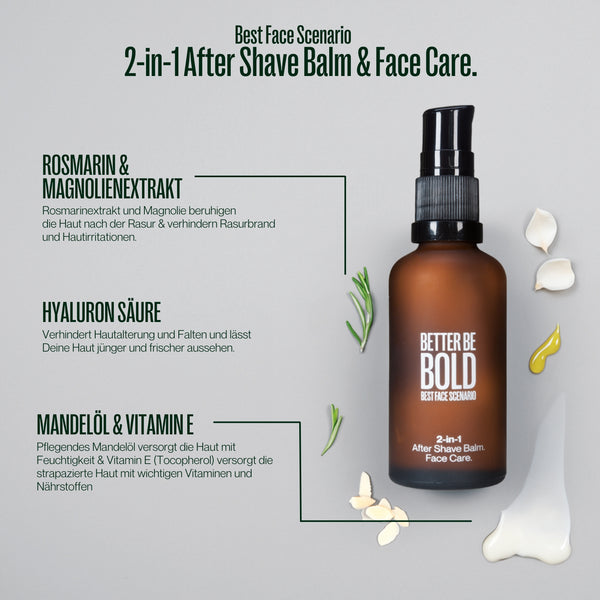 Best Face Scenario: 2-in-1 After Shave Balm & Gesichtspflege Gesichtscreme & Serum BetterBeBold
