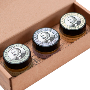 Schnurrbartwachs 3er Geschenk-Kit Bartpflege Set Captain Fawcett