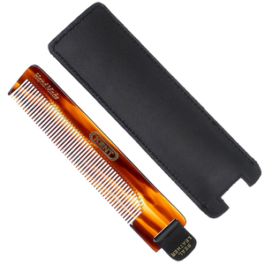 Taschenkamm handgefertigt mit Leder Etui 112mm Kamm Kent Combs
