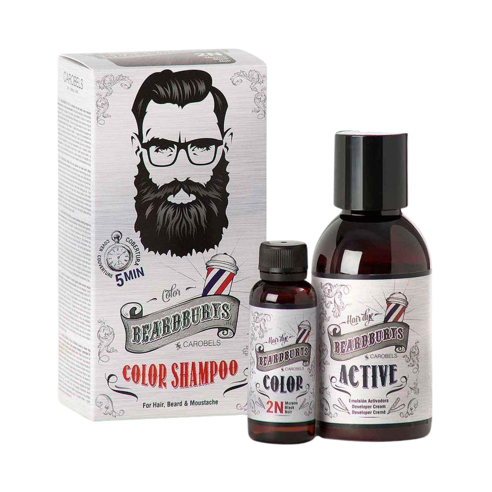 Bart- und Haarshampoo Schwarz Shampoo Carobels Cosmetics S.L.   